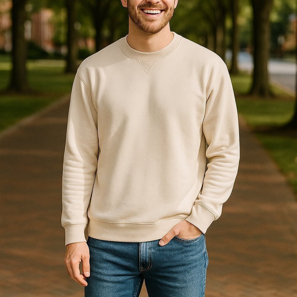 Lands’ End Traditional Sweatshirt Size Large 42-44 Cream